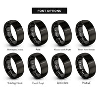 font options for inside engraving on black table knife rings