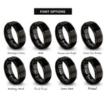 font options for inside engraving on black table knife rings
