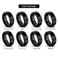 font options for inside engraving on black table knife rings