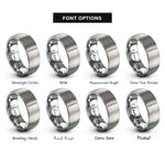 font options for inside engraving on grey table knife rings