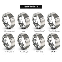 font options for inside engraving on grey table knife rings