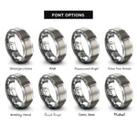 font options for inside engraving on gray table knife rings