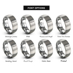 font options for inside engraving on gray table knife rings