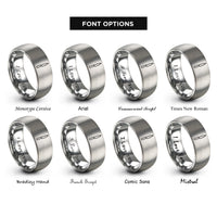 font options for inside engraving on gray table knife rings