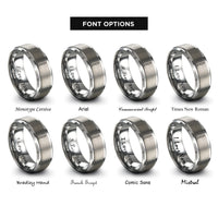 font options for inside engraving on gray table knife rings