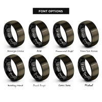 font options for inside engraving on gunmetal & black table knife rings