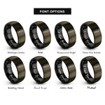 font options for inside engraving on gunmetal & black table knife rings
