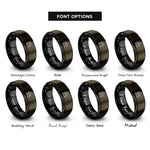 font options for inside engraving on gunmetal & black table saw rings