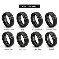 font options for inside engraving on black tablet rings