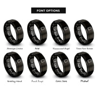 font options for inside engraving on black tablet rings