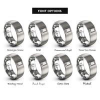 font options for inside engraving on silver tablet rings