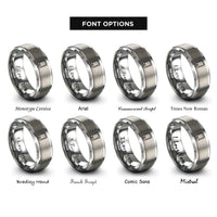 font options for inside engraving on gray tablet rings