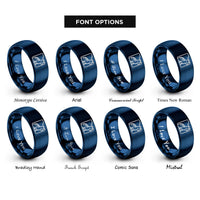 font options for inside engraving on blue tabs rings