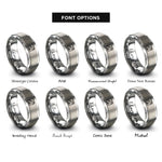 font options for inside engraving on silver tabs rings
