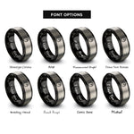 font options for inside engraving on black & gray tachometer rings