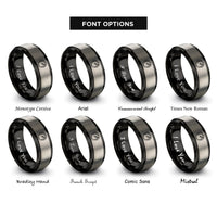 font options for inside engraving on black & gray tachometer rings