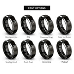 font options for inside engraving on black & grey tachometer rings
