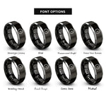font options for inside engraving on black & silver tachometer rings