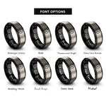 font options for inside engraving on black & silver tachometer rings