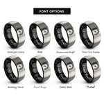 font options for inside engraving on black & grey tachometer rings