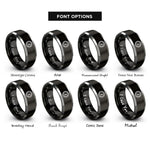 font options for inside engraving on black & grey tachometer rings