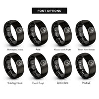 font options for inside engraving on black tachometer rings
