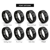 font options for inside engraving on black tachometer rings