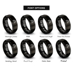 font options for inside engraving on black tachometer rings