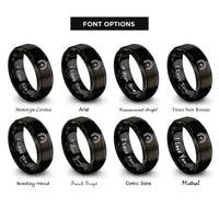 font options for inside engraving on black tachometer rings