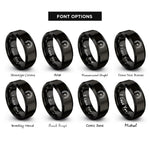 font options for inside engraving on black tachometer rings