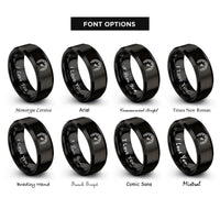 font options for inside engraving on black tachometer rings