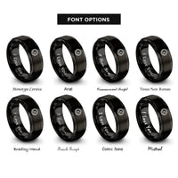 font options for inside engraving on black tachometer rings
