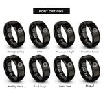 font options for inside engraving on black tachometer rings