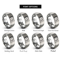 font options for inside engraving on grey tachometer rings