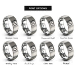 font options for inside engraving on silver tachometer rings