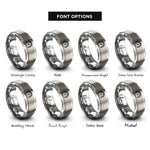 font options for inside engraving on grey tachometer rings