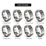 font options for inside engraving on silver tachometer rings