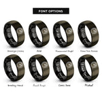 font options for inside engraving on gunmetal & black tachometer rings