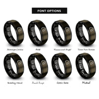font options for inside engraving on gunmetal & black tachometer rings