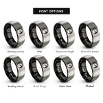 font options for inside engraving on black & grey tachometer redline rings