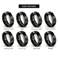 font options for inside engraving on black & gray tachometer redline rings