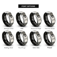font options for inside engraving on black & gray tachometer redline rings