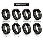 font options for inside engraving on black tachometer redline rings