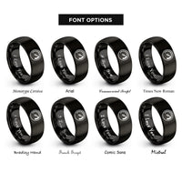 font options for inside engraving on black tachometer redline rings