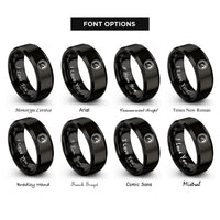 font options for inside engraving on black tachometer redline rings
