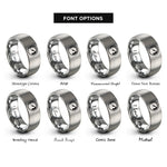 font options for inside engraving on silver tachometer redline rings