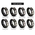font options for inside engraving on black & silver taco truck rings