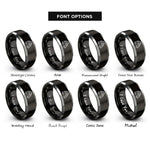 font options for inside engraving on black & grey taco truck rings