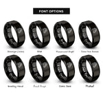 font options for inside engraving on black taco truck rings