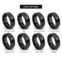 font options for inside engraving on black taco truck rings